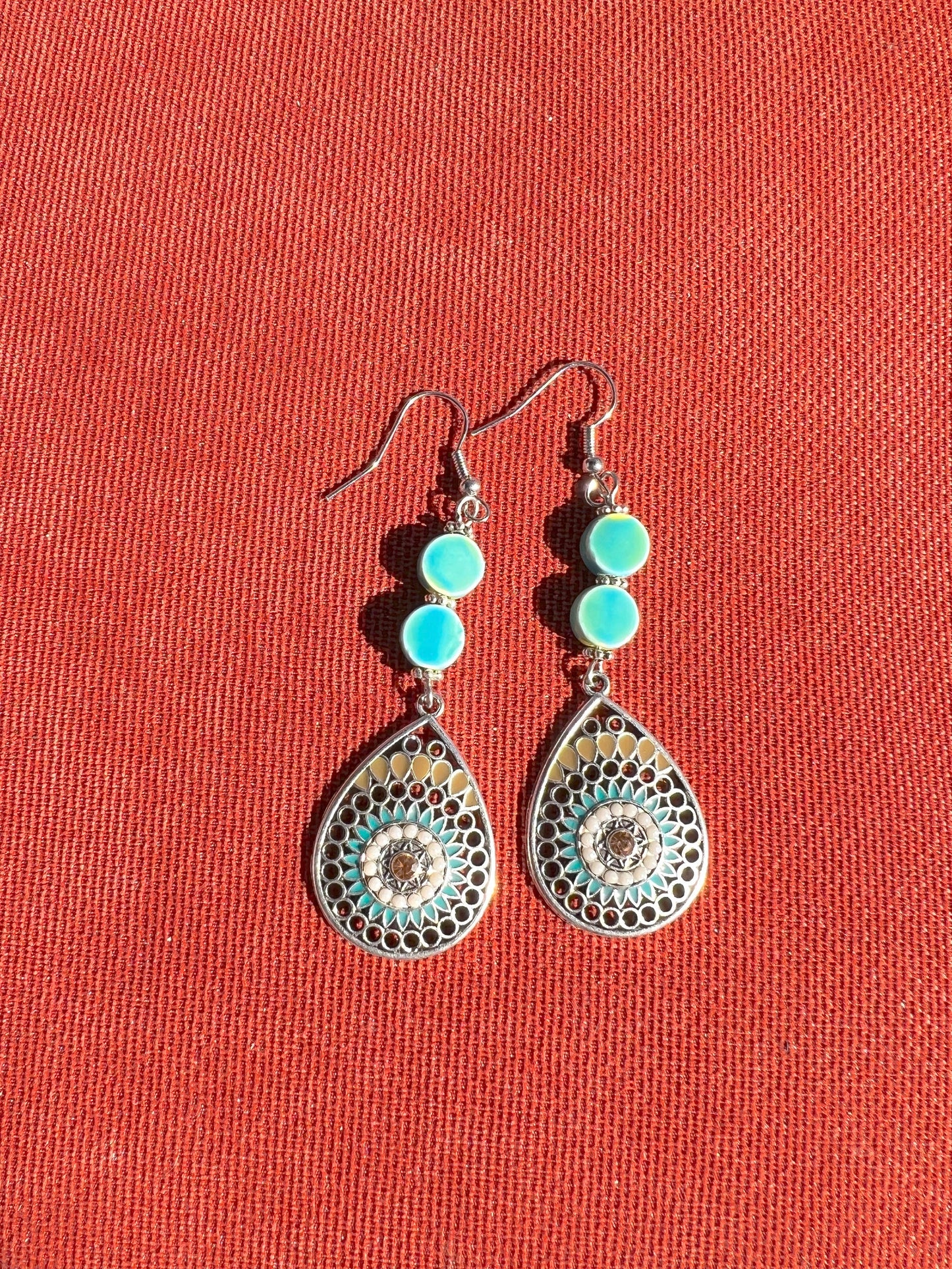 Silver and Turquoise Teardrop Dangles