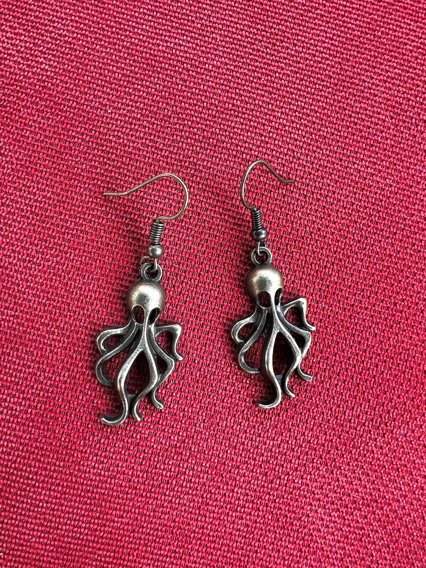 Bronze Octopus Earrings