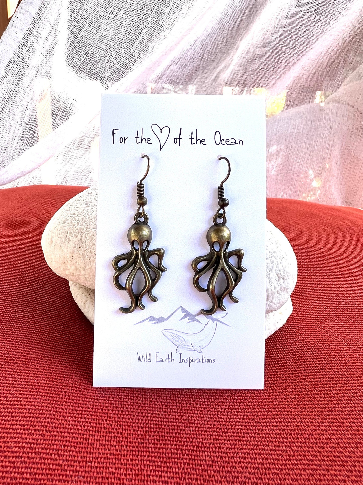 Bronze Octopus Earrings