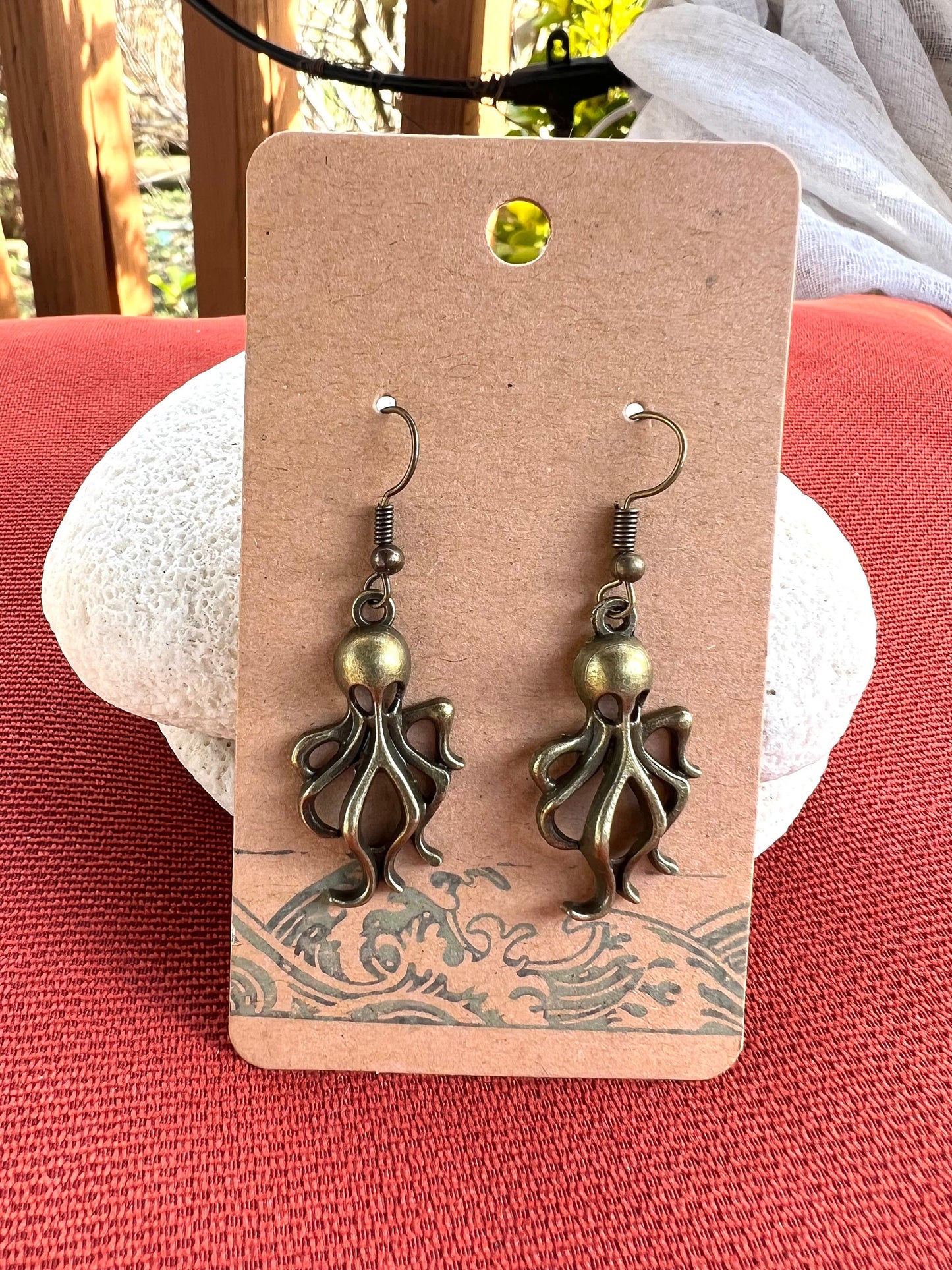 Bronze Octopus Earrings