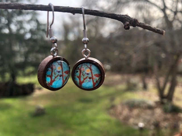 Branches of Blue Dangle Earrings