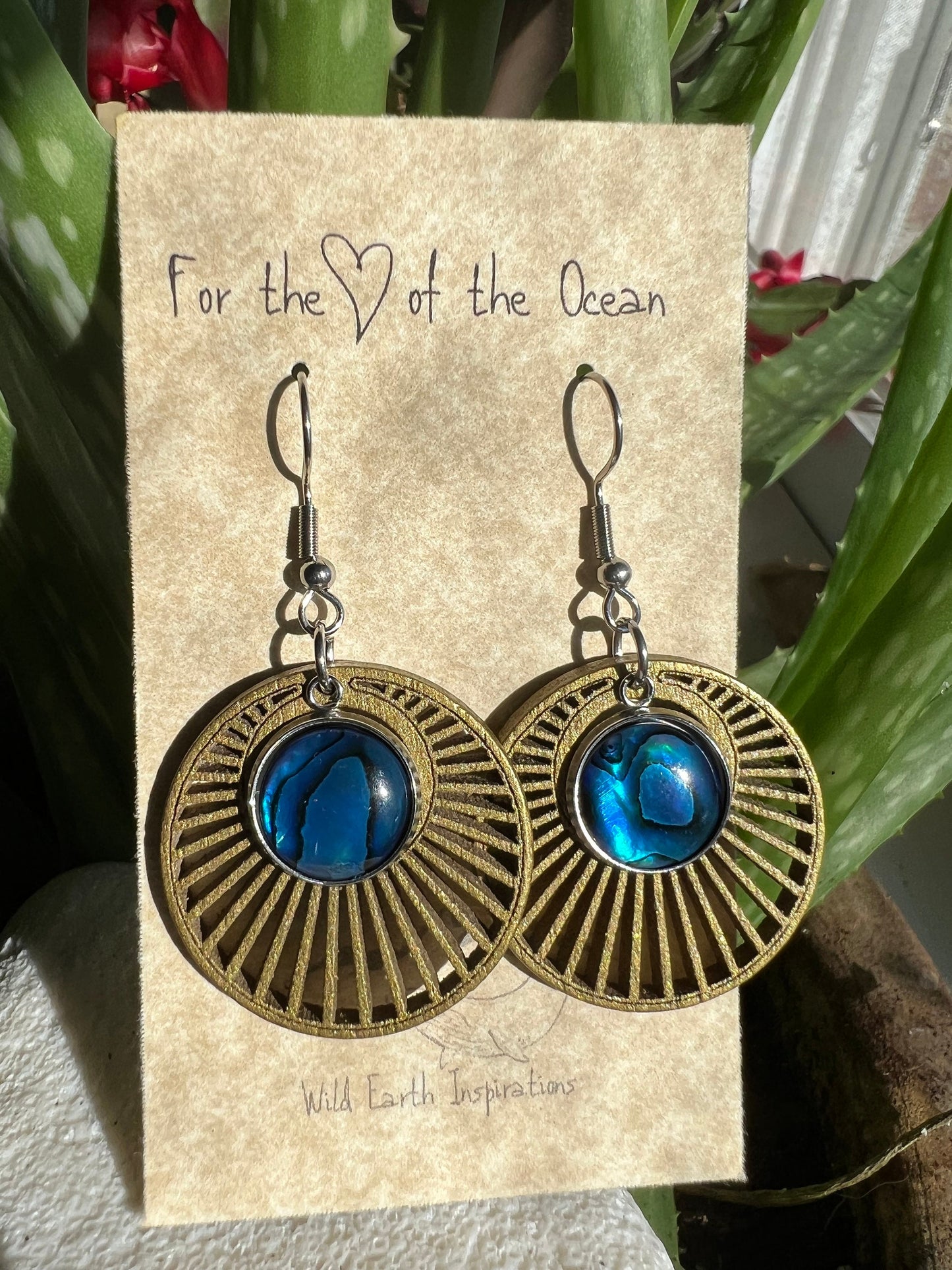 Sun and Sea Abalone Earrings