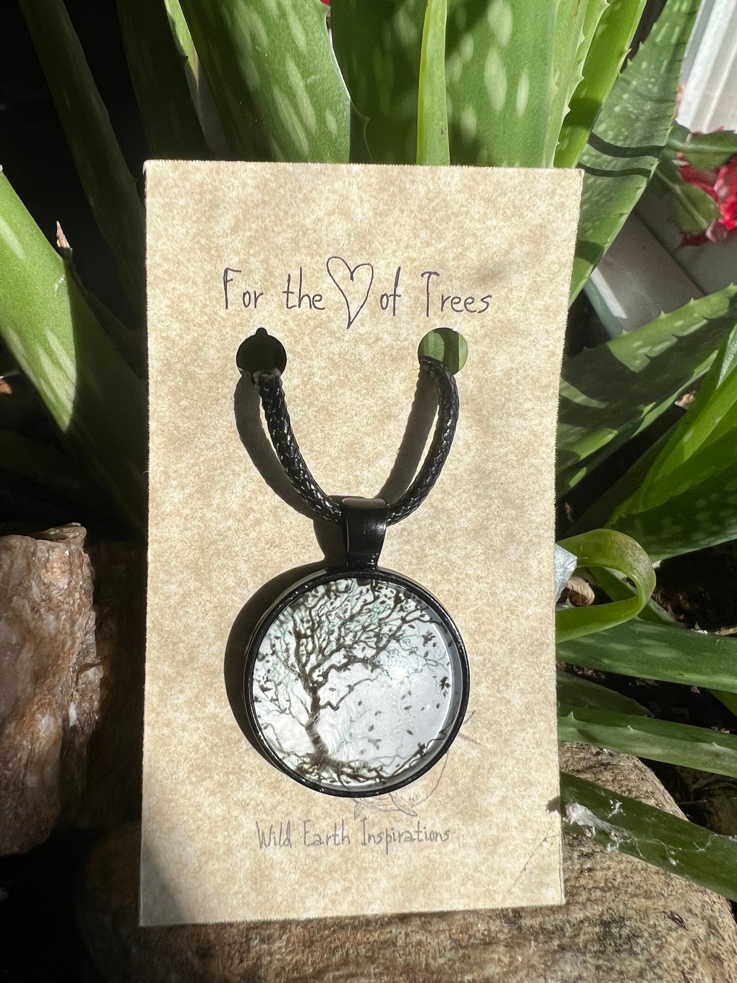 Blowing Tree Pendant (with 16" black cord necklace)