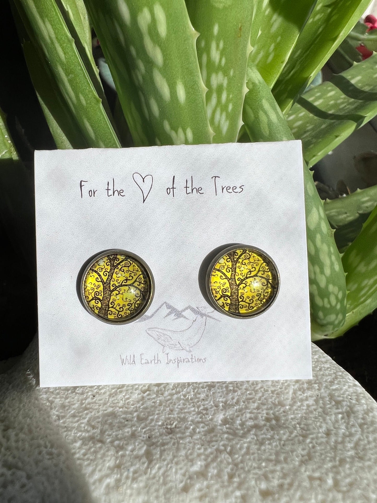 Glowing Tree Post Earrings