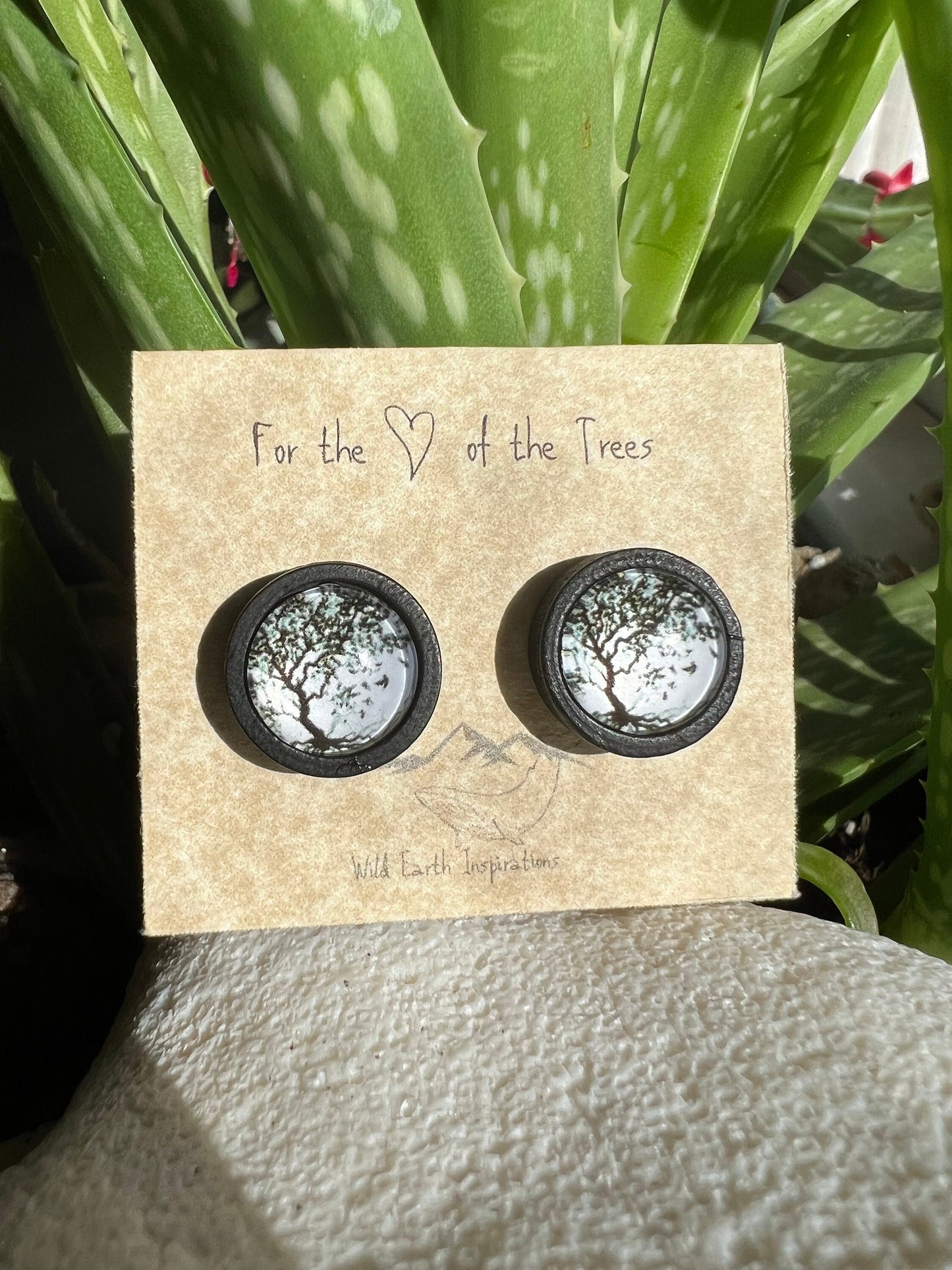 Blowing Tree Wooden Earrings