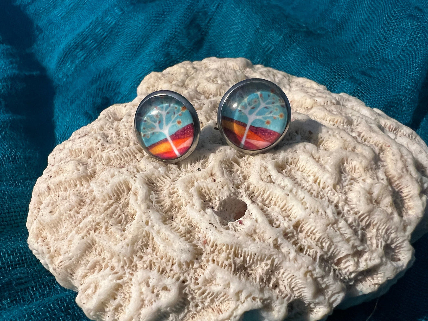 Warm Earth Glass Earrings