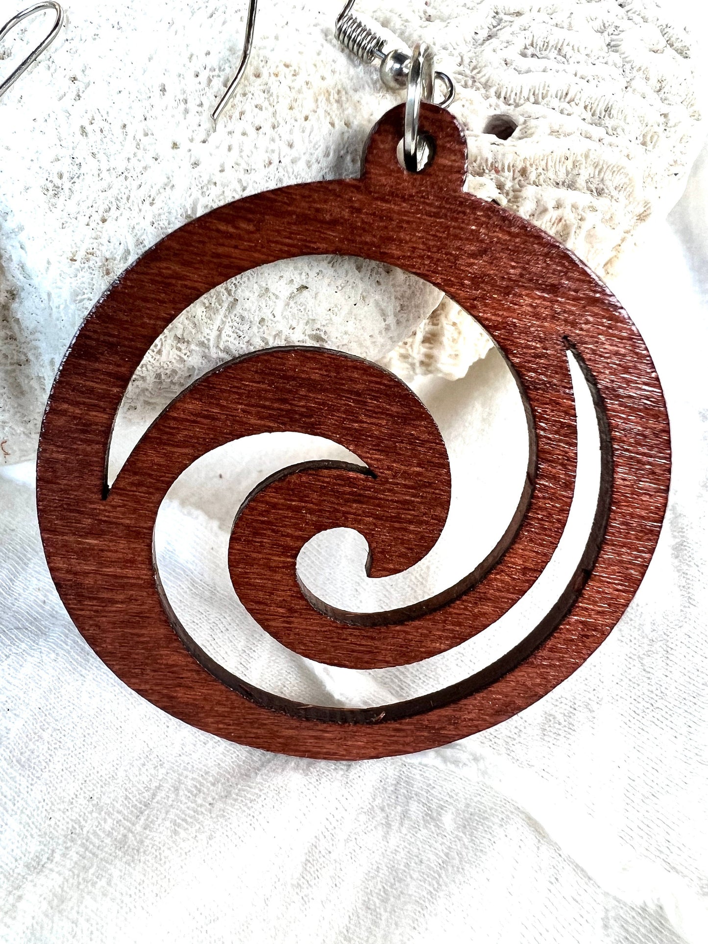 Wooden Wave Earrings