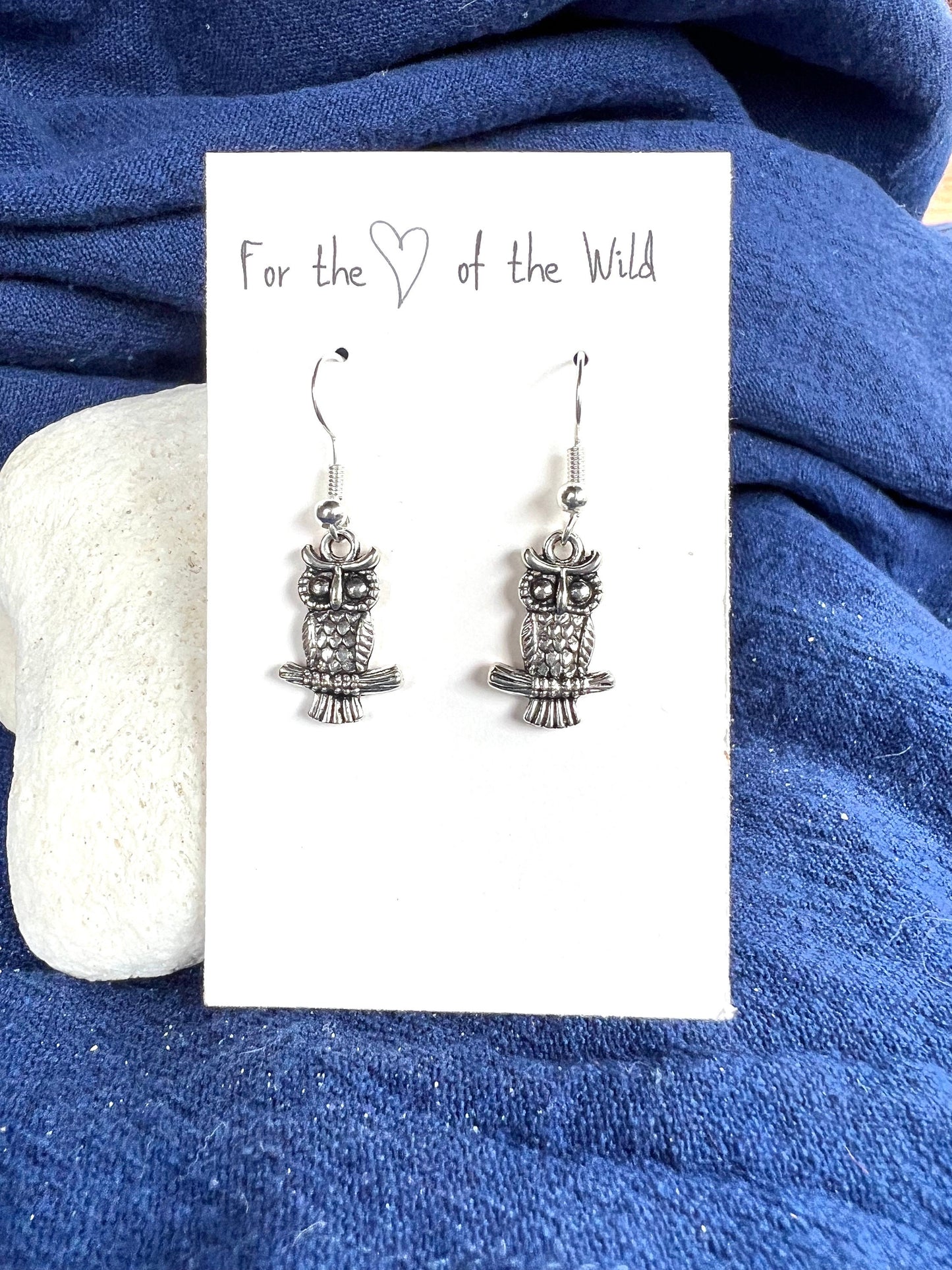 Perching Owl Earrings