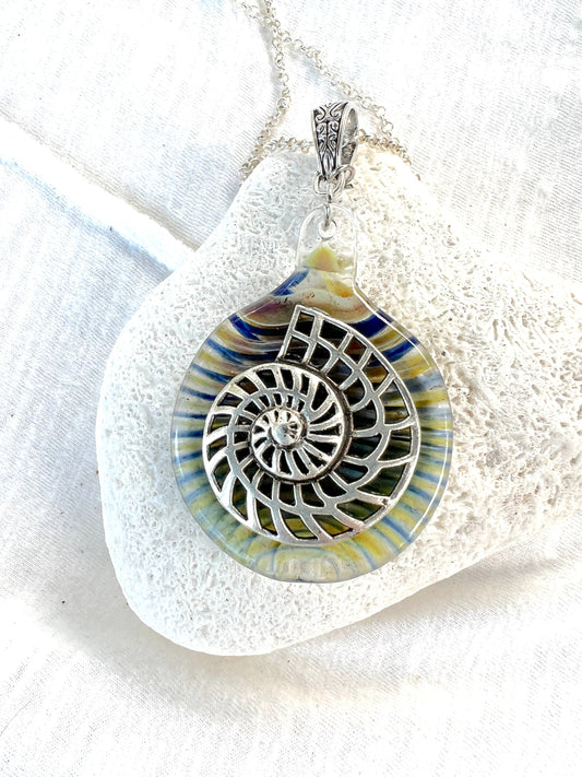 Ancient Reflections Pendant with silver chain