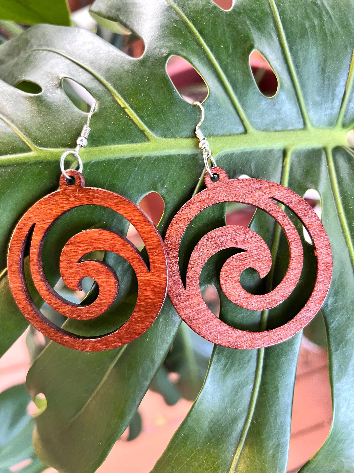 Wooden Wave Earrings