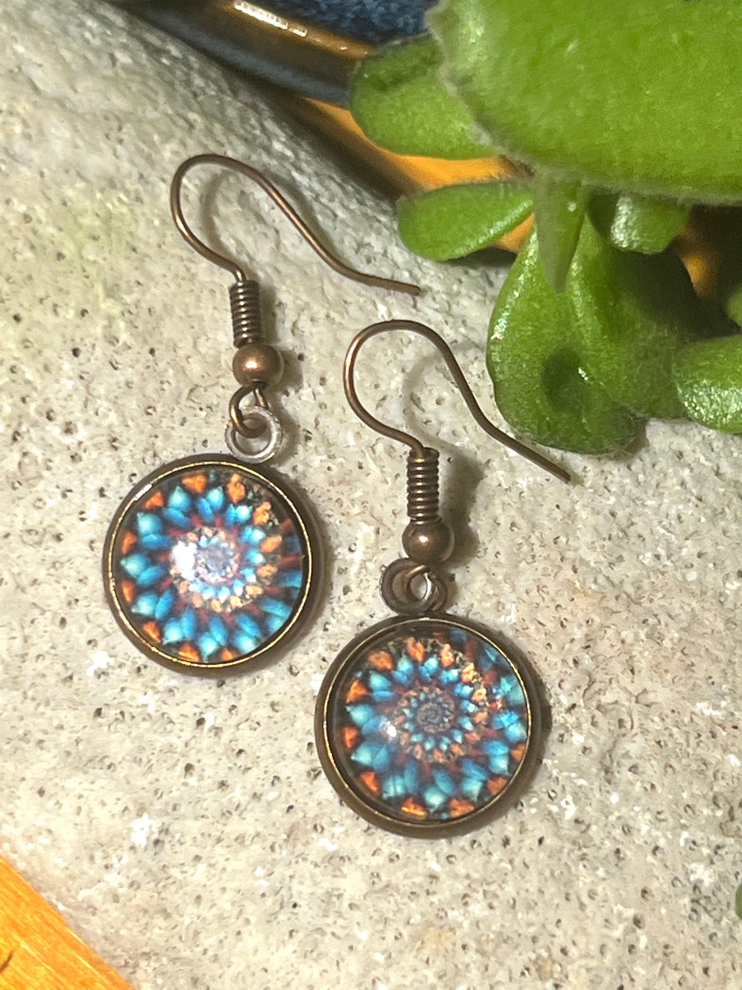 Copper Blues Dangle Earrings