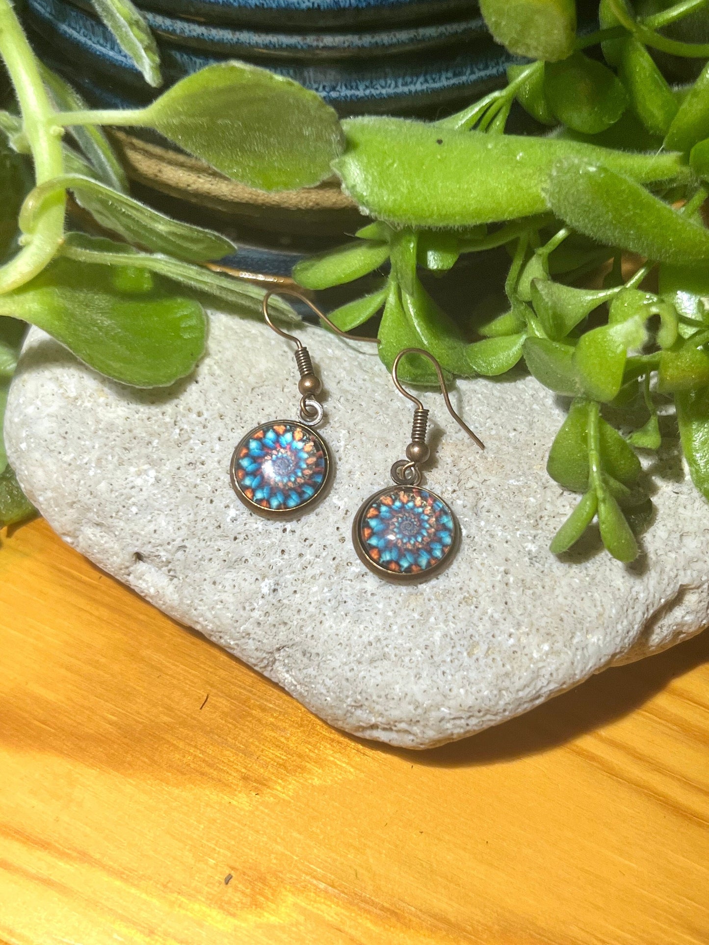 Copper Blues Dangle Earrings