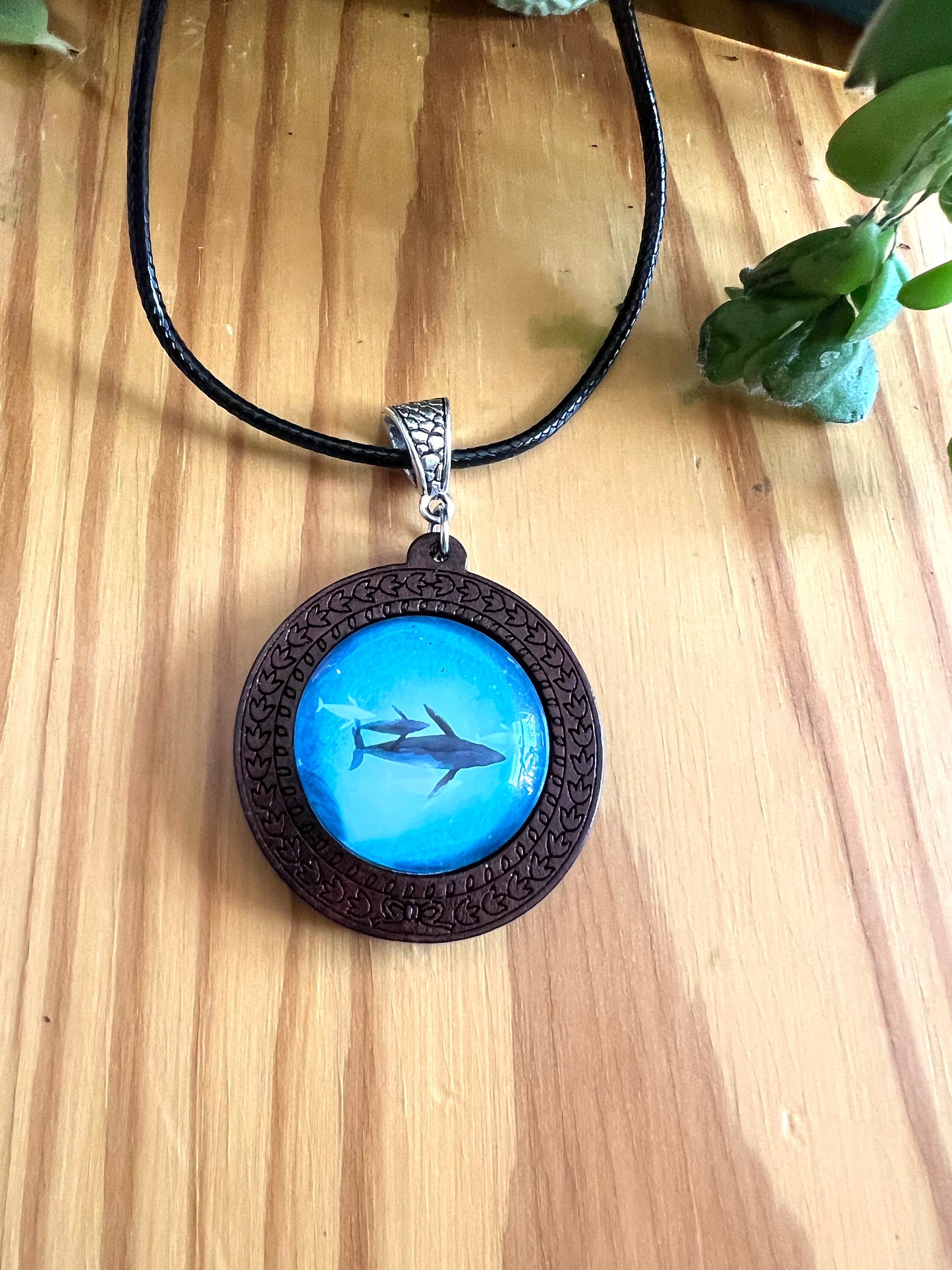 Humpback Whale and Calf Pendant with Choice of Chain