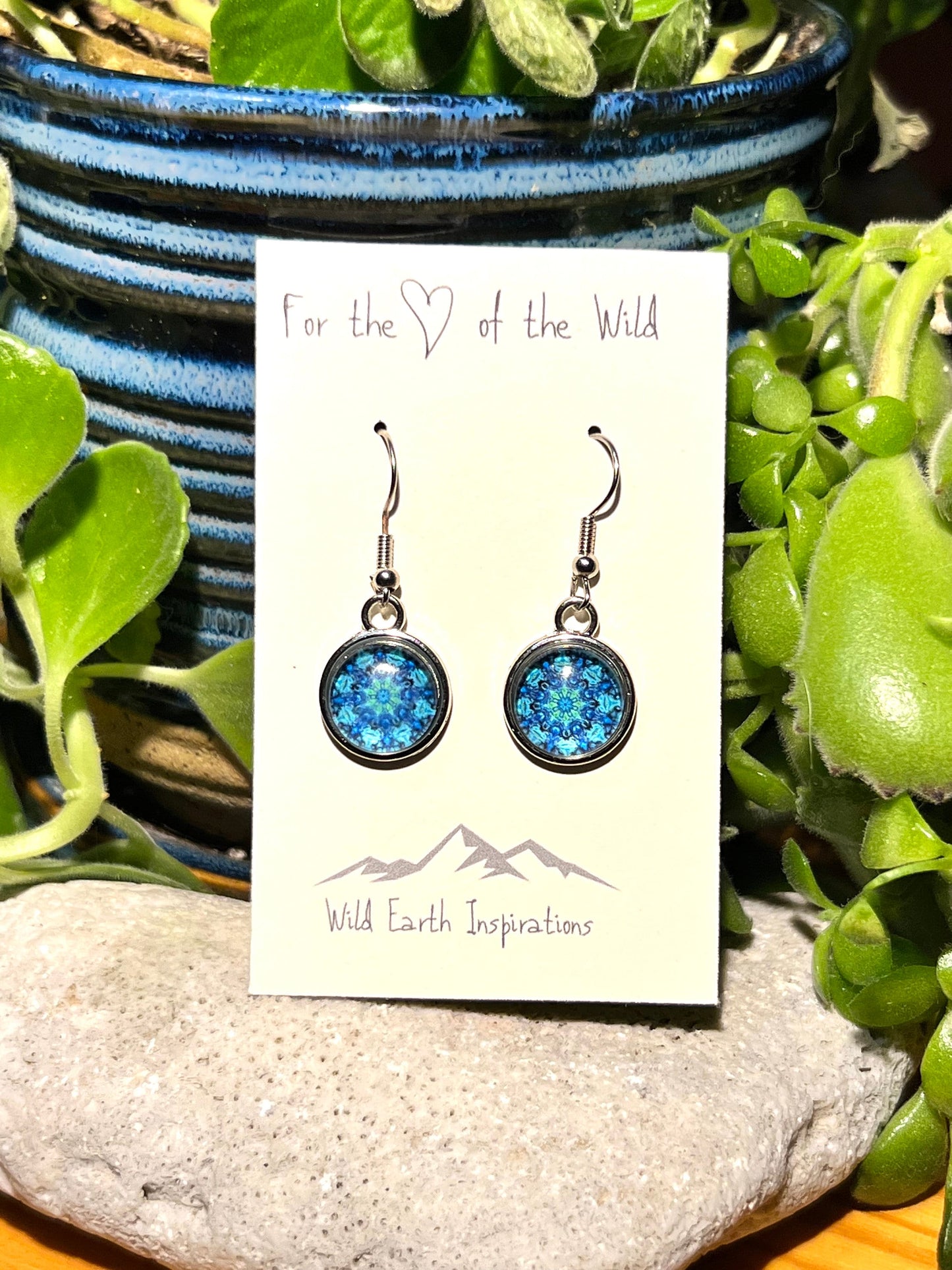 Blue Shiny Day Dangle Earrings