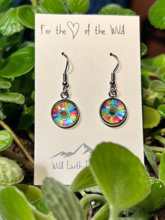 Rainbow Petals Mandala Earrings