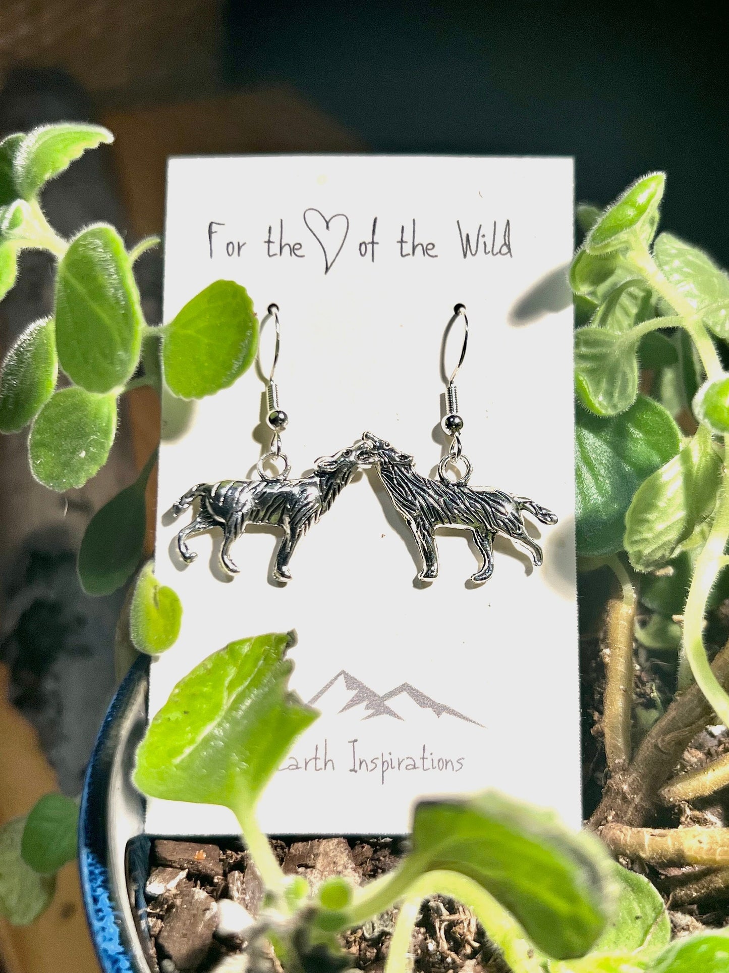 Silver Wolf Earrings