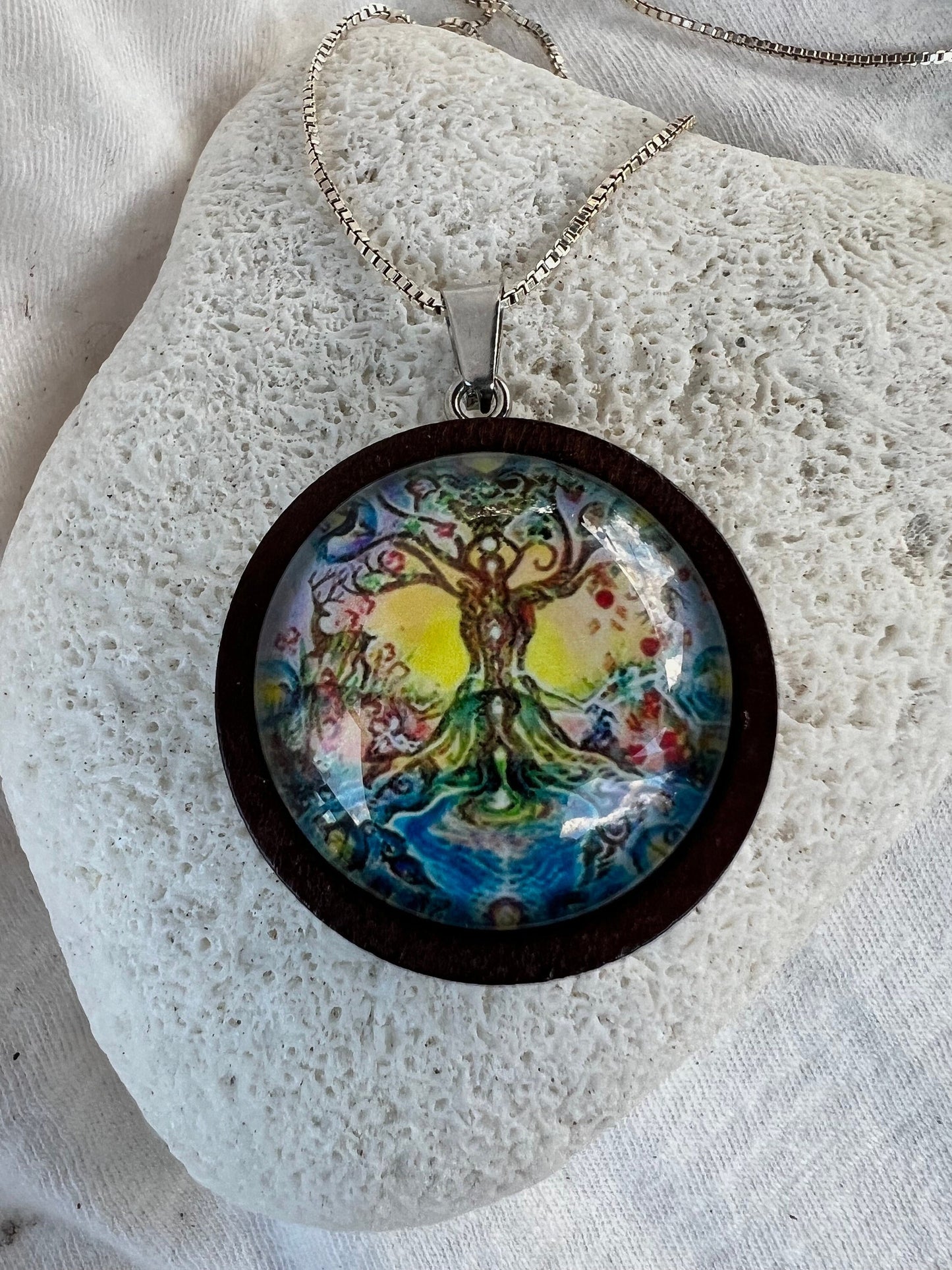 Spirit Tree Pendant (with black corded necklace)