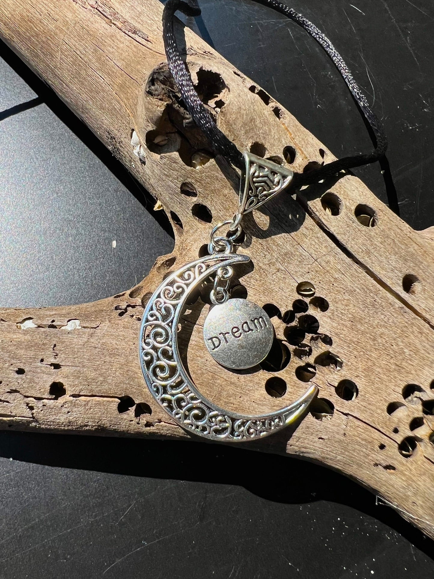 Moon Dreamer Pendant (with black corded necklace)