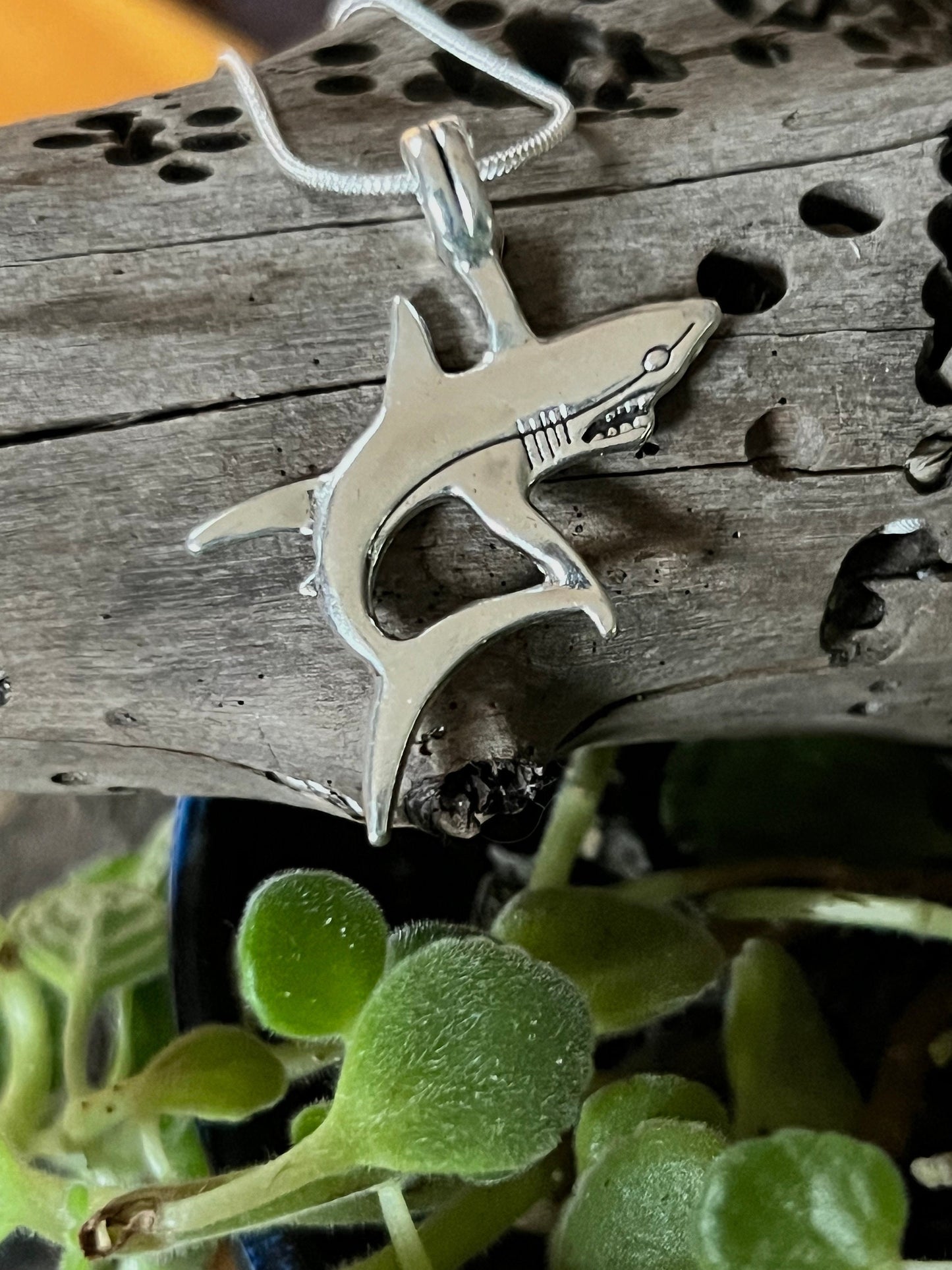 Silver Shark Pendant (with choice of chain)