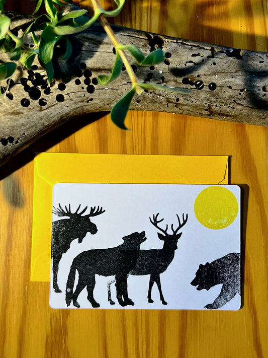 Small Gift Card - Evening Walk (animals)