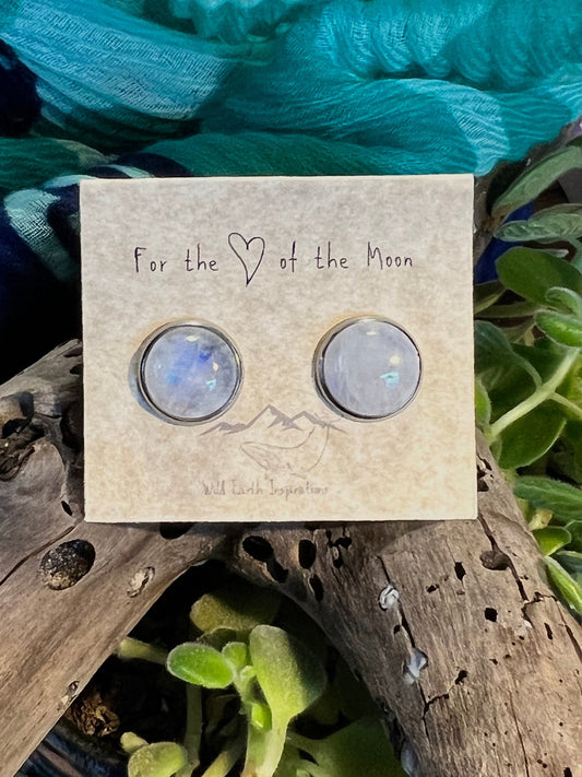 Moonstone Post Earrings