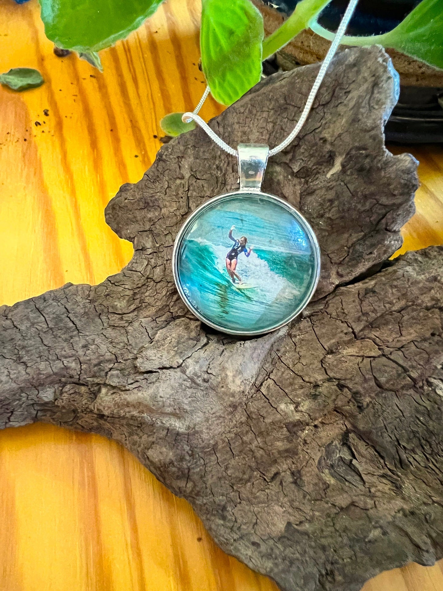 Surfer Girl Pendant (with choice of chain)