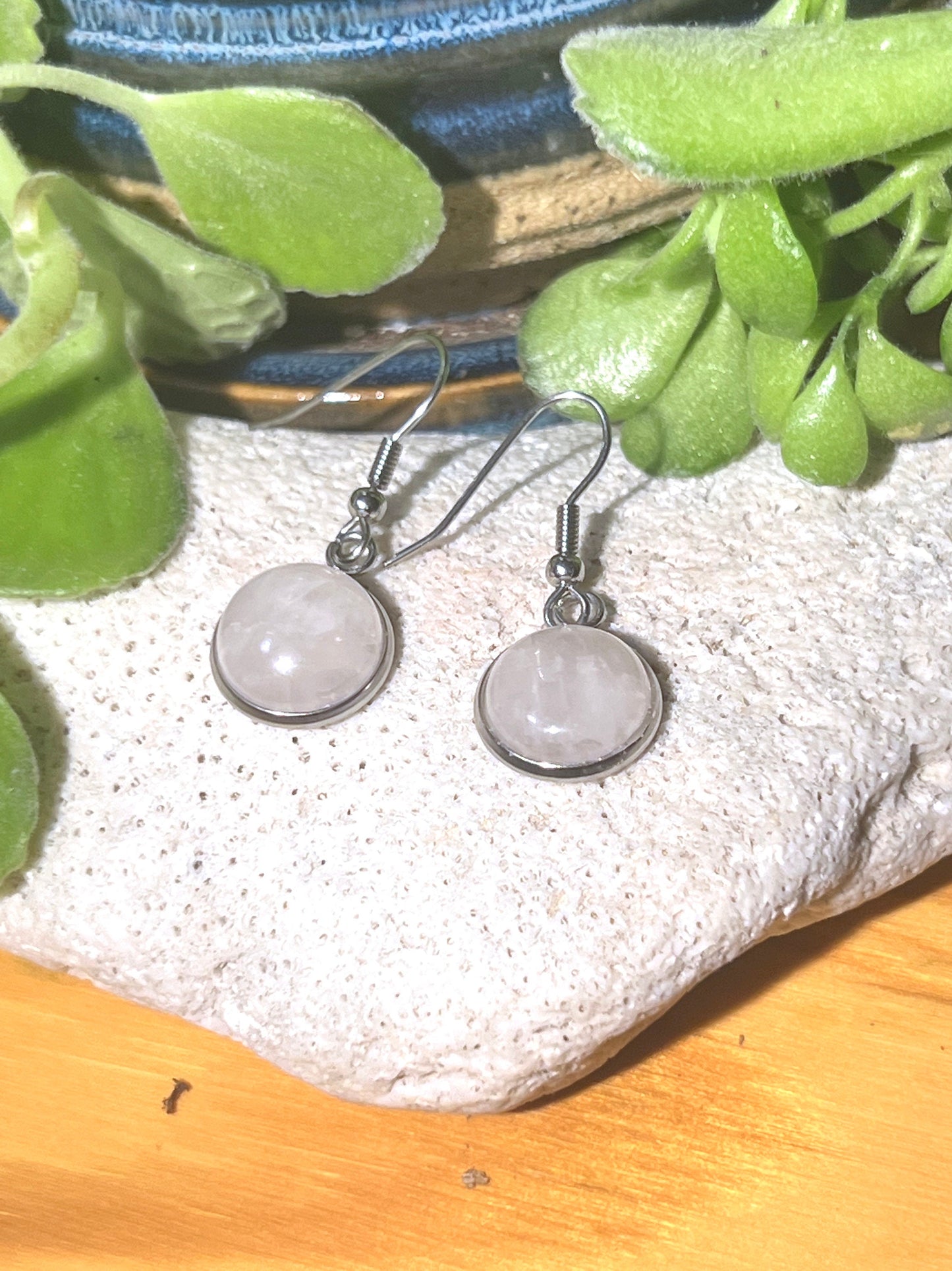 Rose Quartz Dangle Earrings