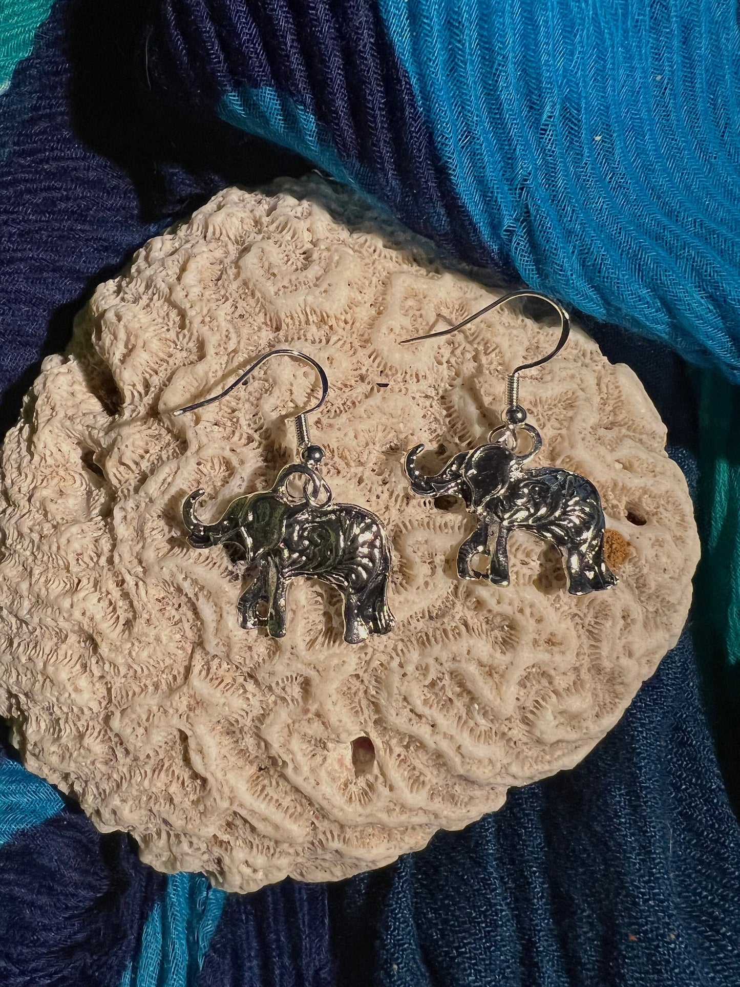 Silver Elephant Earrings