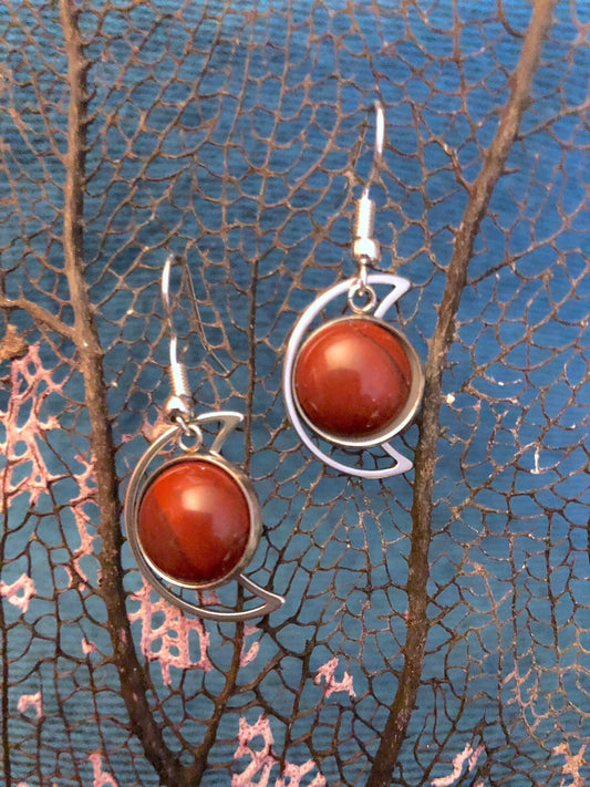 Jasper Moon Earrings