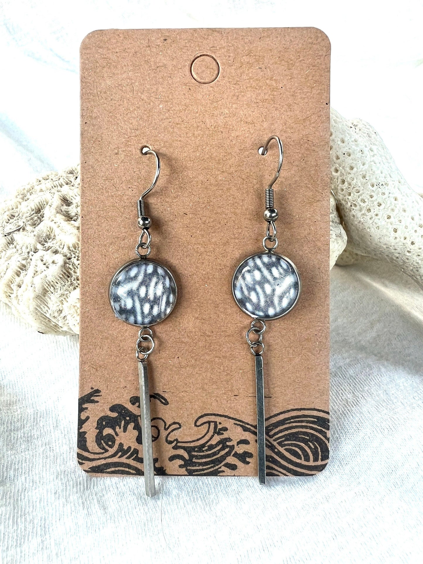 Silver Dangle Whale Shark Earrings