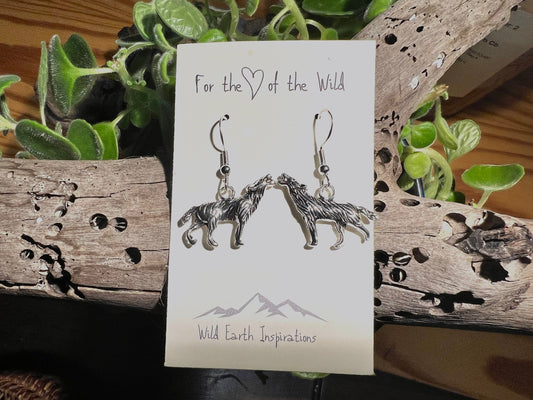 Silver Wolf Earrings