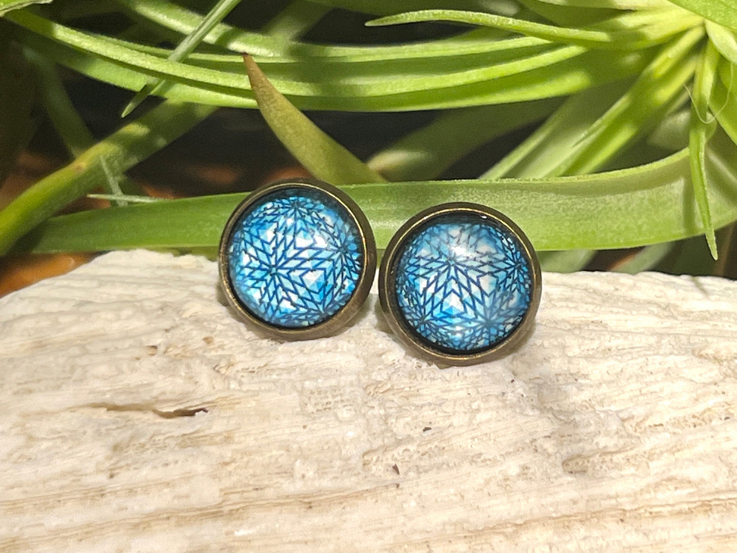 Crystal Blue Star Post Earrings