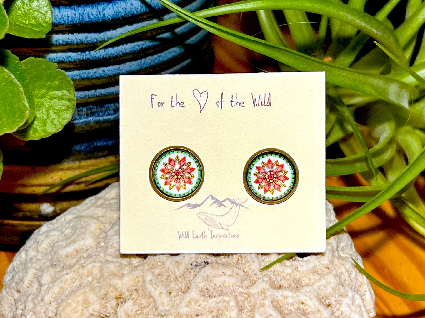 Paper Flower Stud Earrings