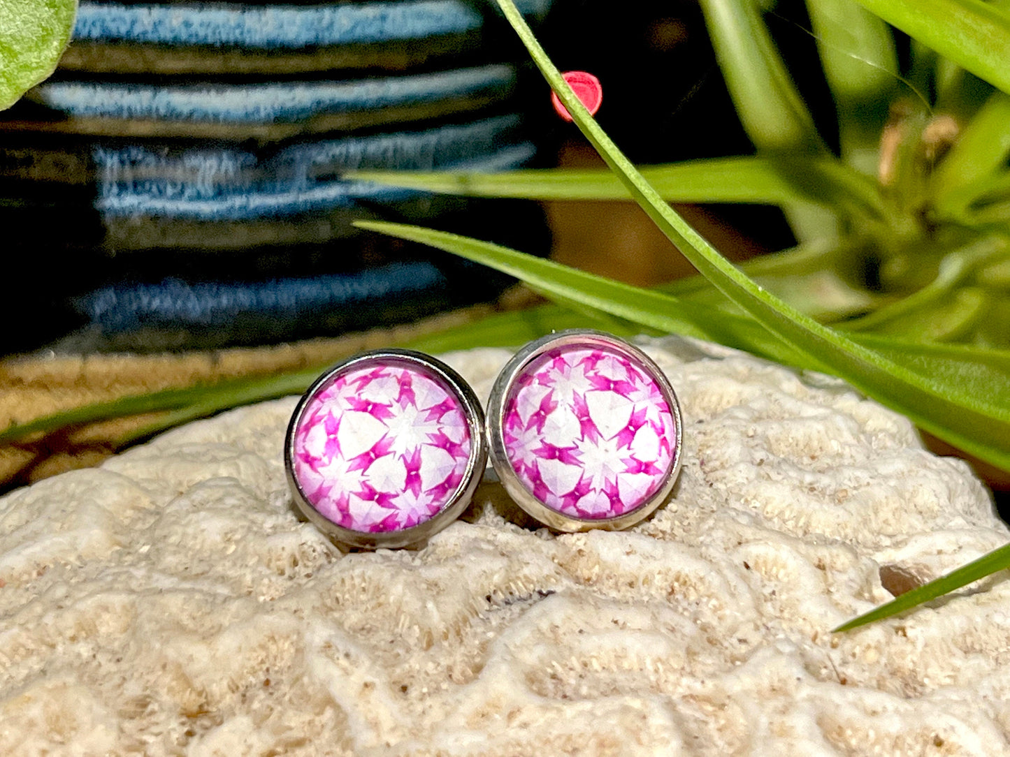 Magenta Blooms Post Earrings