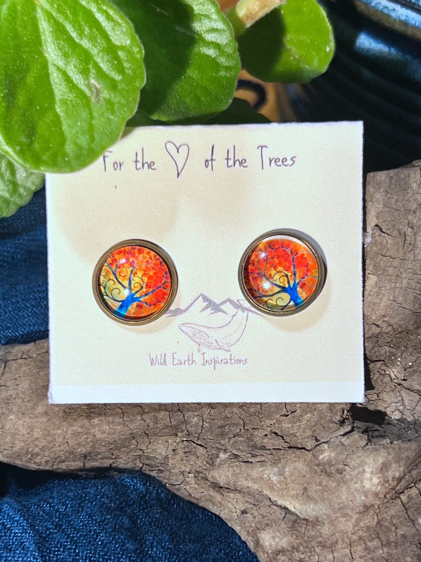 Blazing Tree Post Earrings