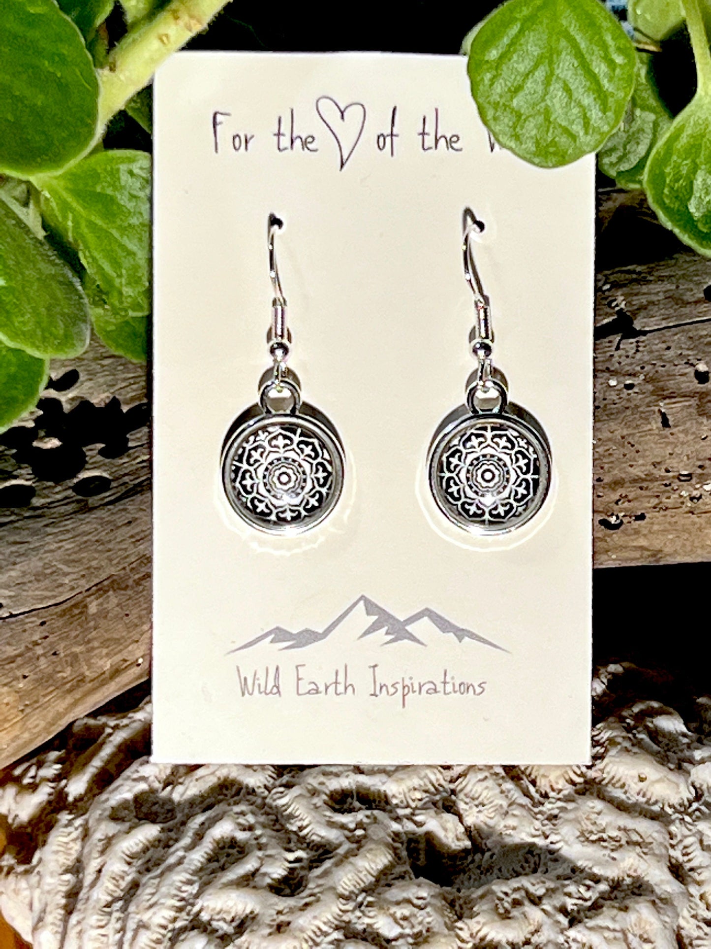 Black and White Mandala Earrings