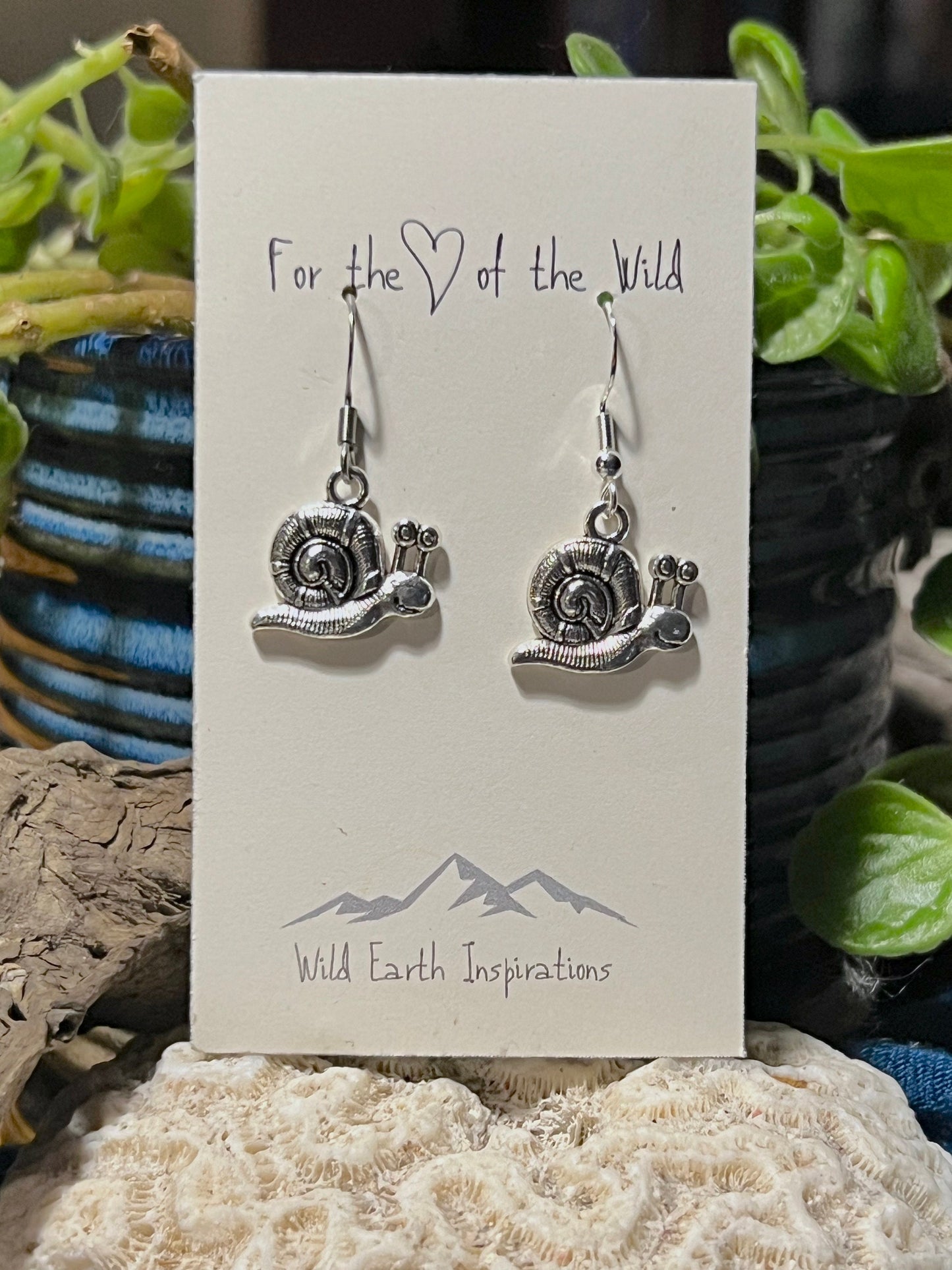 Silver Snail Earrings