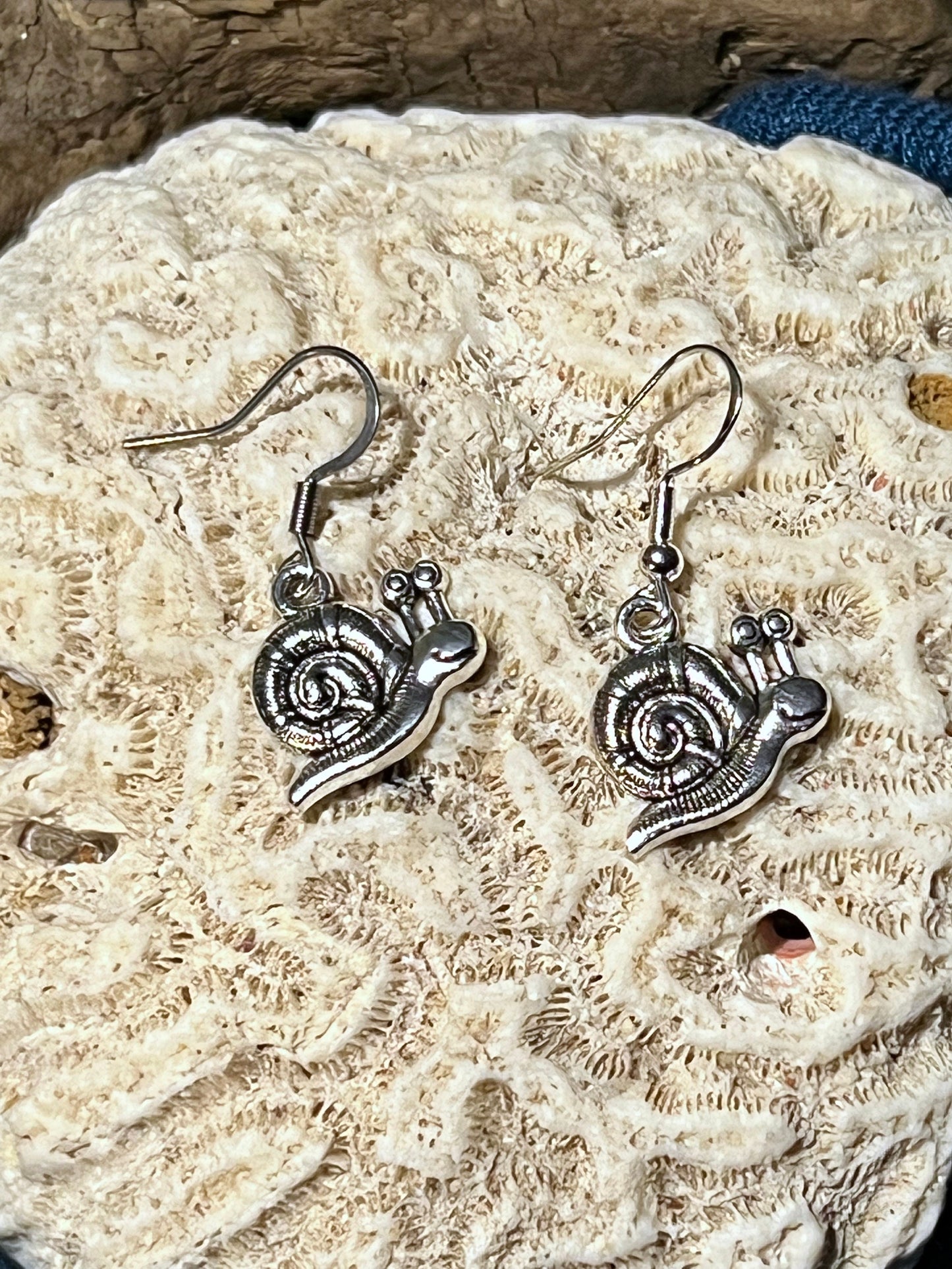 Silver Snail Earrings