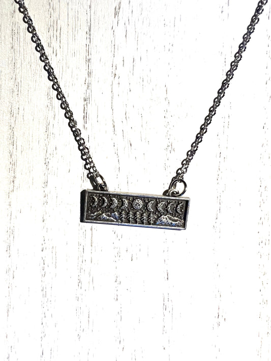 Moon Phases Silver Necklace
