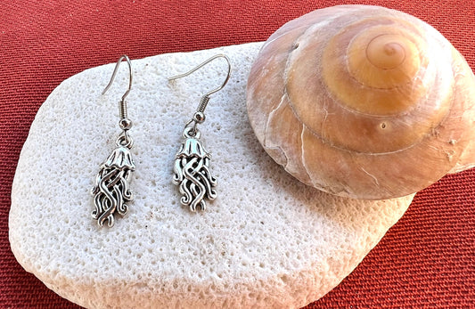 Silver Jellyfish  Earrings