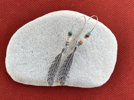 On a Feather Silver Earrings