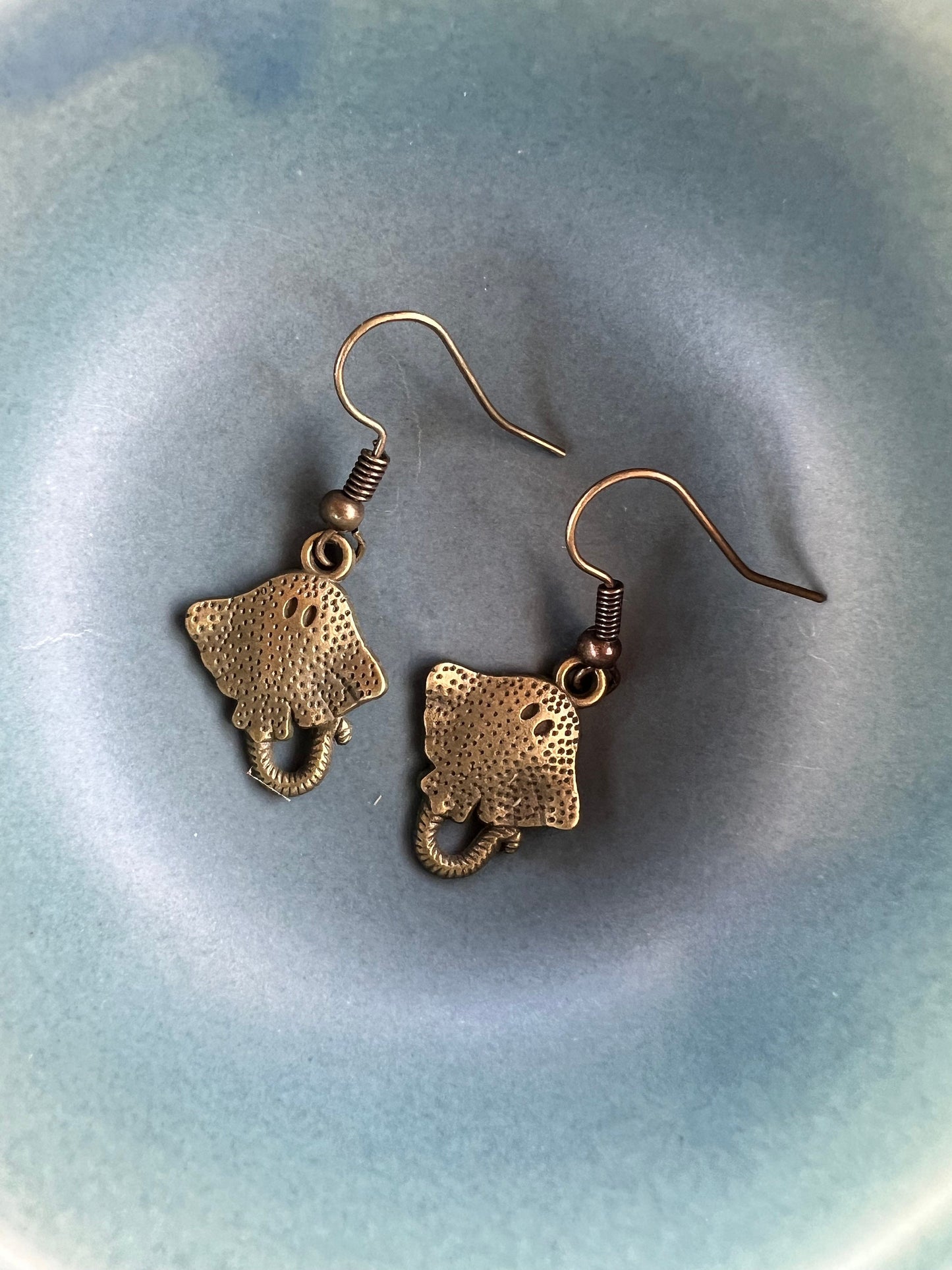 Simple Stingray Earrings (Brass)