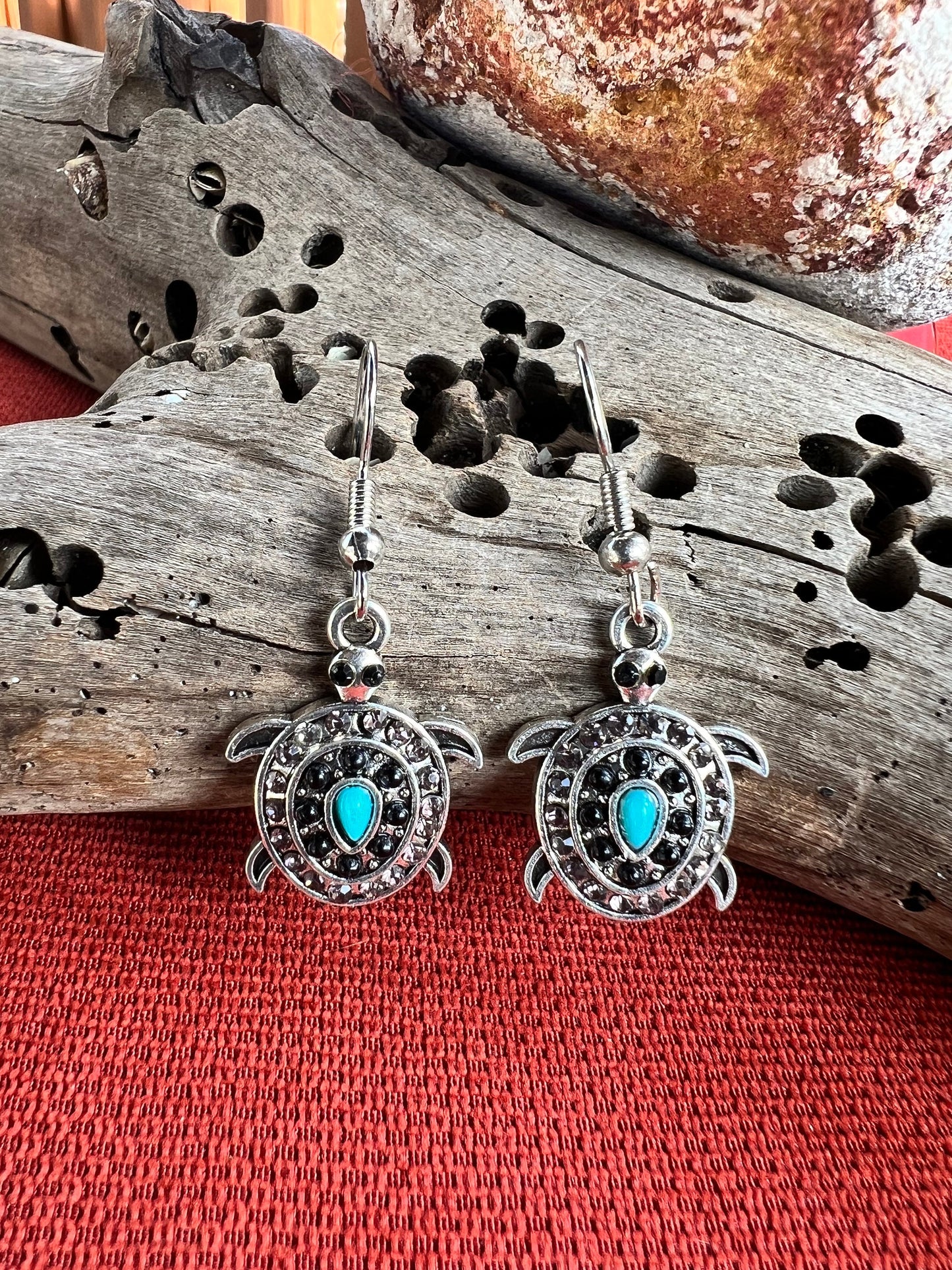 Silver Turtle Earrings