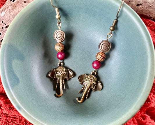 Antique  Elephant Dangles